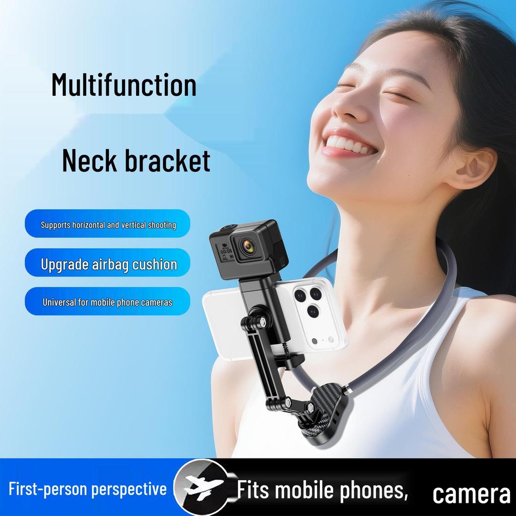Magnetic Neck-Mounted Phone & Camera Chest Holder for Cycling & Vlogging - Compatible with DJI & GoPro.