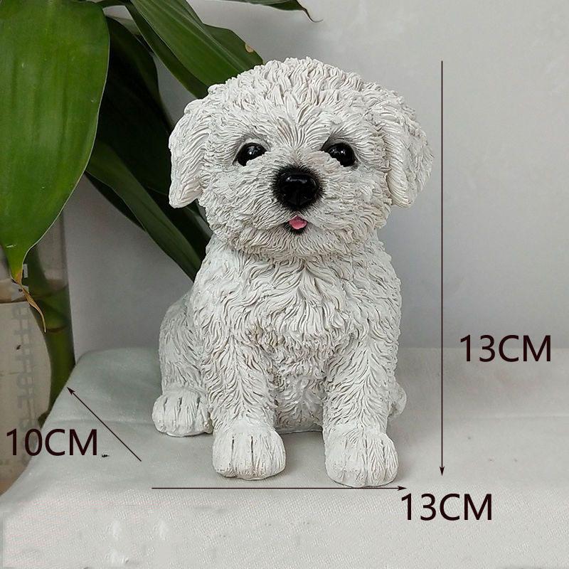 Simulated Dog Model Ornament Resin Dog Sculpture Decoration Bedroom Desktop Decor Home Decoration Accessories Kids Birthday Gift