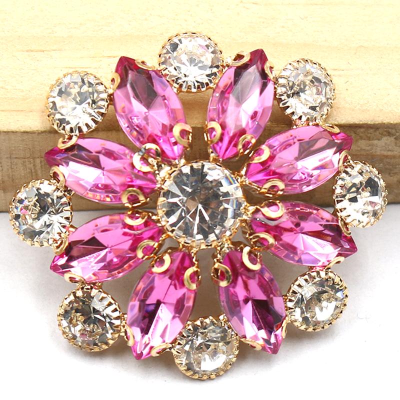 LKERAN5PCS37 * 37MM Circular Diamond Inlaid Acrylic Horse Eye Used For Clothing Buttons, Bow Hair Accessories, Jewelry Accessor