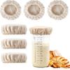 6 Pack Sourdough Starter Jar Covers Cloth - Reble Linen Covers Cloth for Elastic Sourdough Starter Container, Unbleached Fabric Bread Fermentation