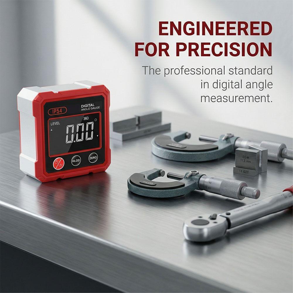 4x90° Inclinometer 4 Side Magnetic Electronic Goniometer Laser Level Woodworking Measuring