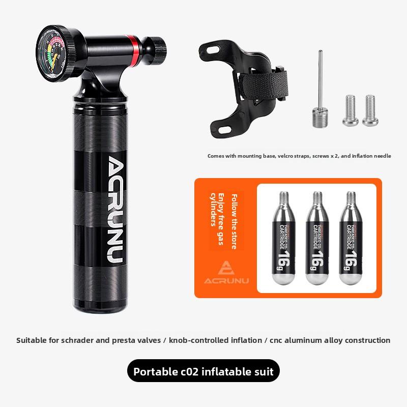 

Bicycle CO2 Pump Road Car Visual Pressure Gauge Inflatable Cylinder, Bicycle Meifa Nozzle Charging Pump