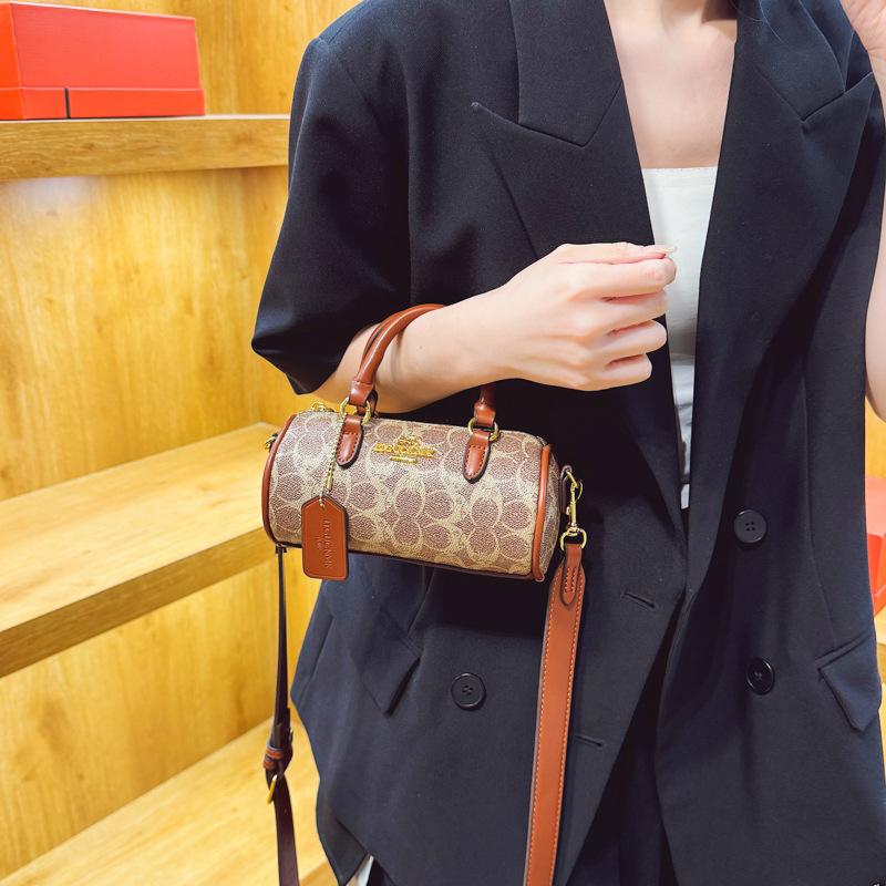 New Lacey20 Shoulder Messenger Bag Retro Trend Coated Leather Cylinder Bag Pen Holder Bag