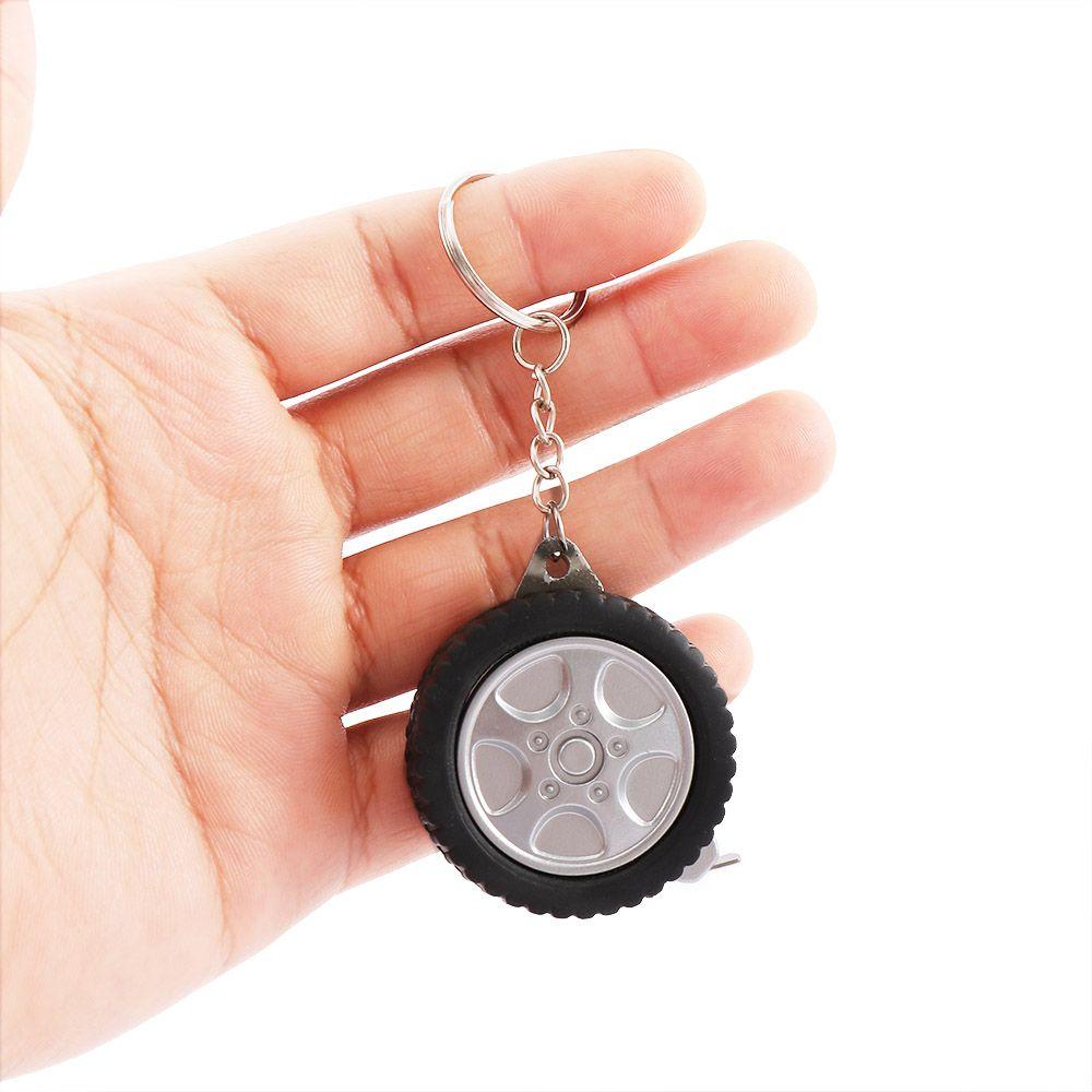 1M Tyre Shaped Plastic Keyring Measurement Tape Measures Soft Ruler Measuring Tools