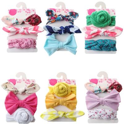 3 Peças Faixa de Cabeça para Bebê Acessórios de Cabelo para Meninas Laço Floral Faixa de Cabelo para Bebê Algodão Flamingo Touca para Bebê Faixas de Cabeça para Meninas