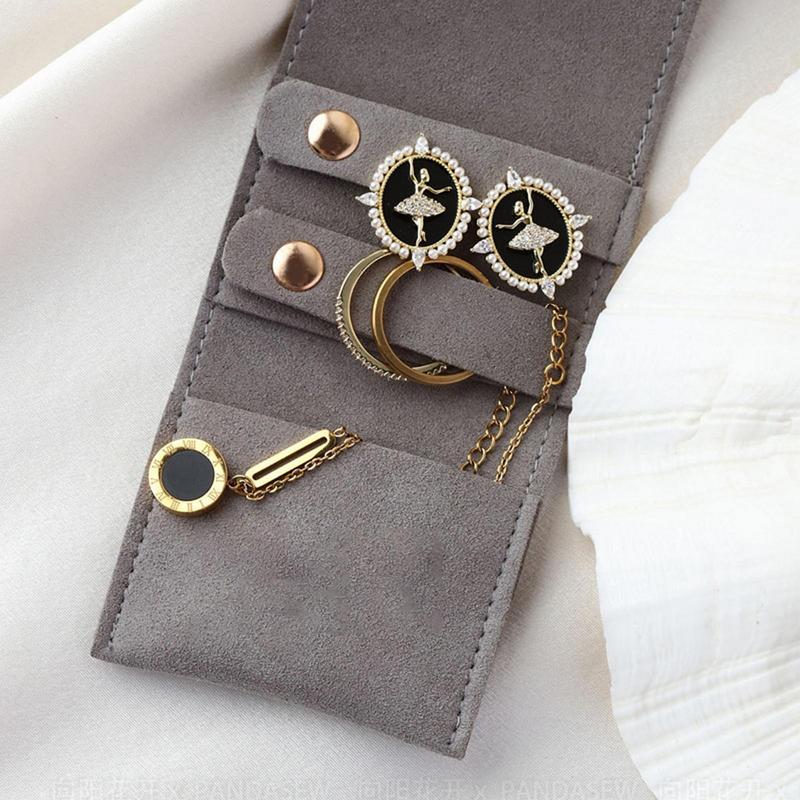 Travel Portable Jewelry Organizer Roll Foldable Jewelry Case For Bracelet Ring Necklaces Earring Jewelry Storage Bag Travel Bags