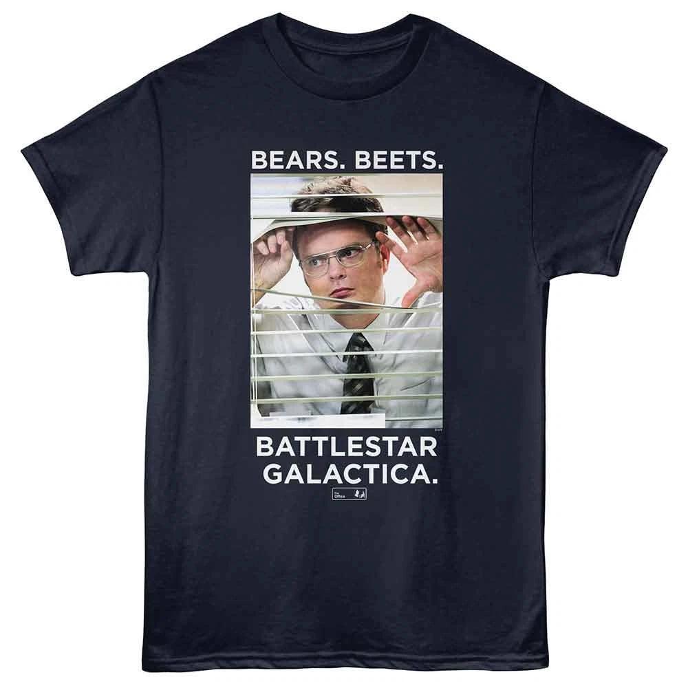 The Office - Dwight Bears Beets - Front Print Short Sleeve Children s T-shirt - Navy 140