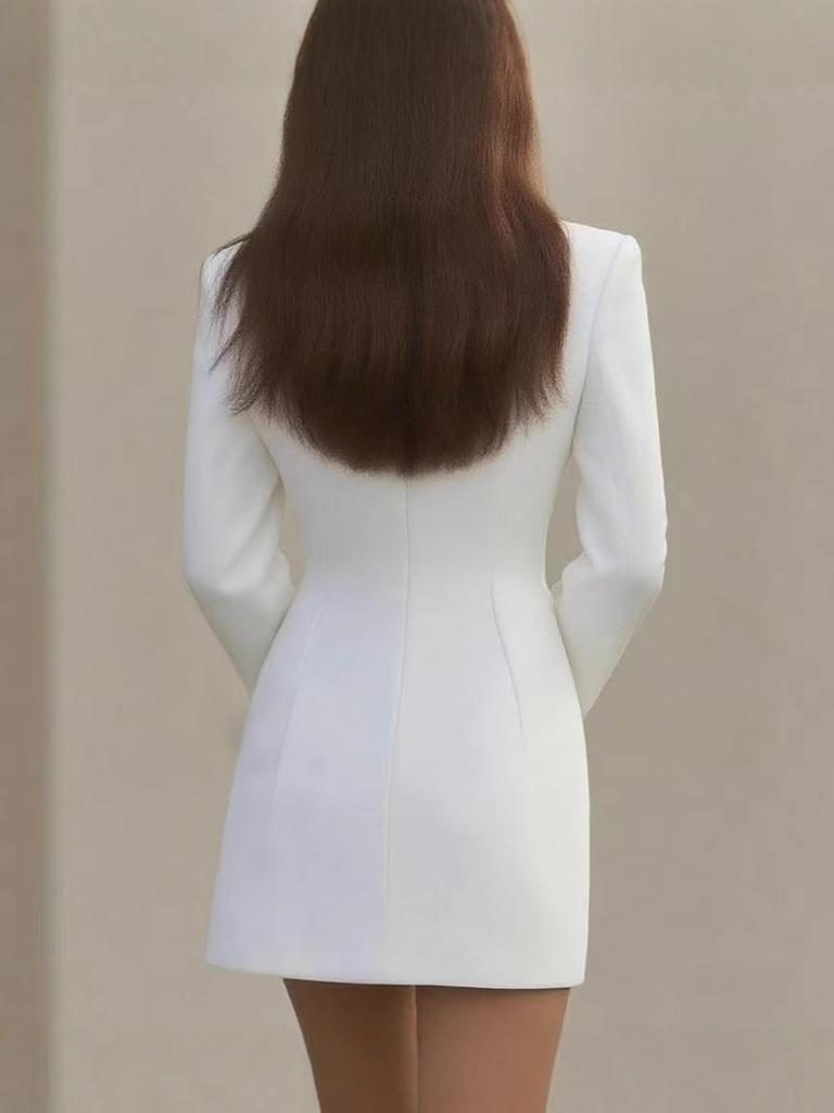New Lapel Wooden Frame Ear Decorative Temperament Suit Dress Women