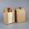 100Pcs 450g Bread Oil-Proof Food Paper Bag Window Transparent Toast Baking Packing Bags Brown White Solid Color