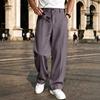 Pantaloni da vestito larghi a gamba larga da uomo, pantaloni casual dritti rétro per l'uso quotidiano