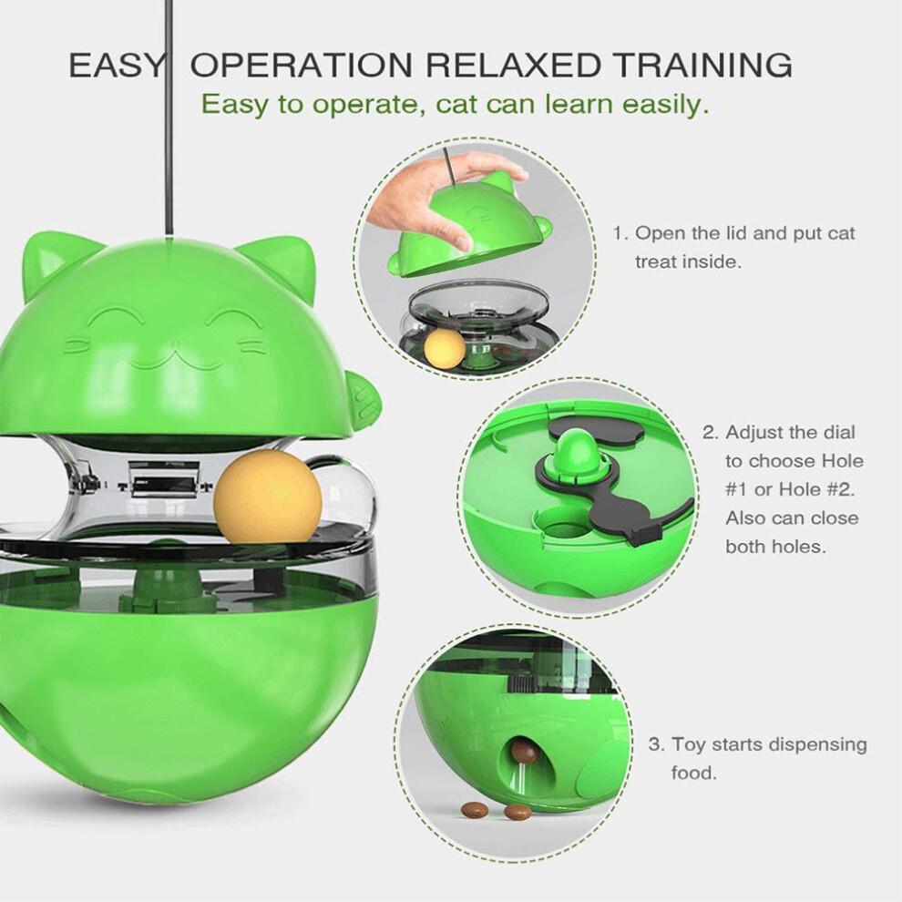 Cat Puzzle Feeder Toy, Interactive Ball, Designed To Stimulate Mental And Physical Activity, Adjustable Food Leakage Holes For Slow Feeding, Detachabl