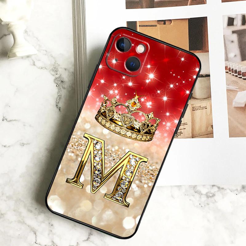 

Pink Diamonds Letter Phone Case For iPhone 17 16 14 13 12 11 15 Pro Max Plus 12 13 Mini 16e 17 Air Cover Coque iPhone 17