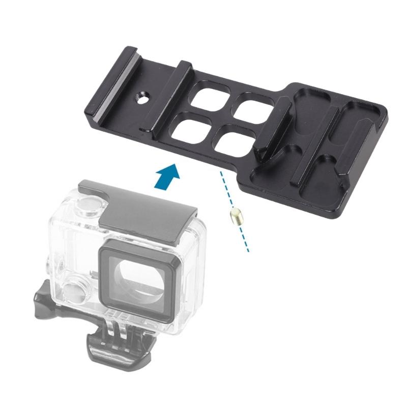 20mm Side Rail Mount for 360 X3/10 11 Sports Cameras Hollowed Out Base Clamp Sturdy Screws Fixing Holder Connector