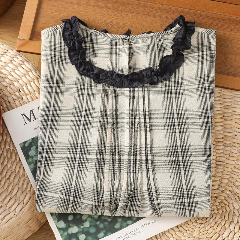 Chic Plaid Sleeveless Wood Ear Trim Vest - Summer 2025 Women's Fashion