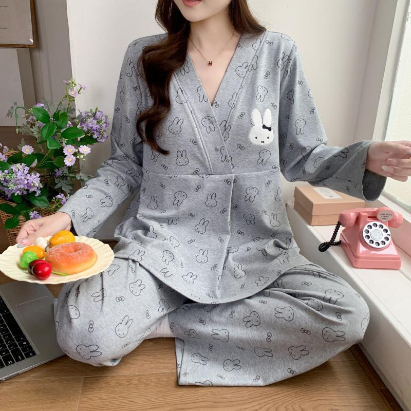 Adjustable Maternity Pajamas: Lightweight, Sweat-Absorbent Nursing Suit for Postpartum and Pregnancy Seasons