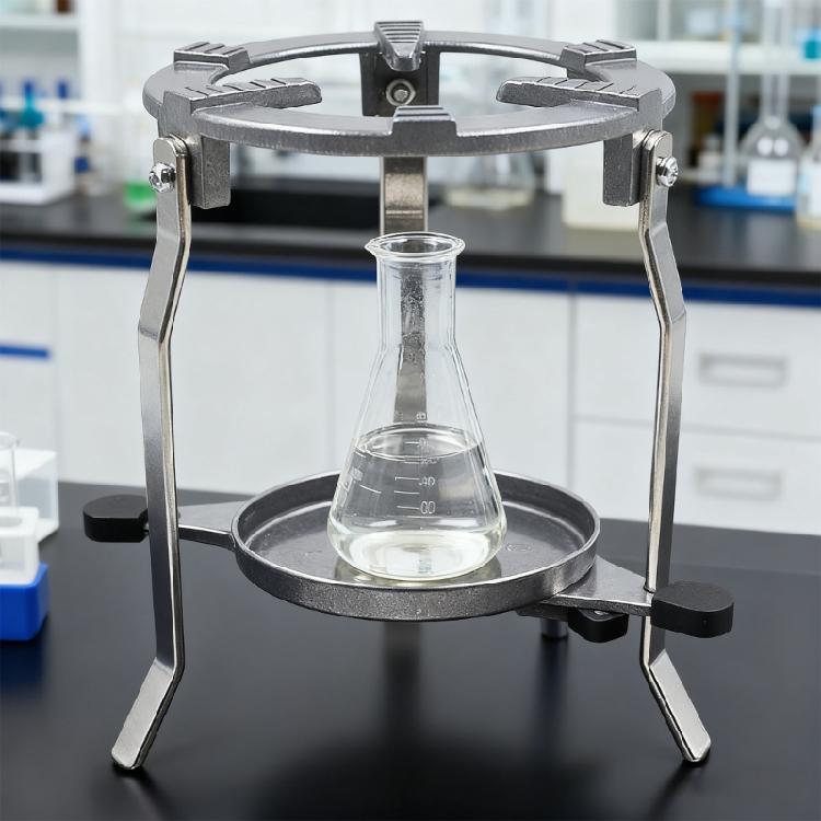 Sturdy Cast Aluminum Adjustable Tripod Stand Portable for Scientific Research Featuring Stable Base and Tray