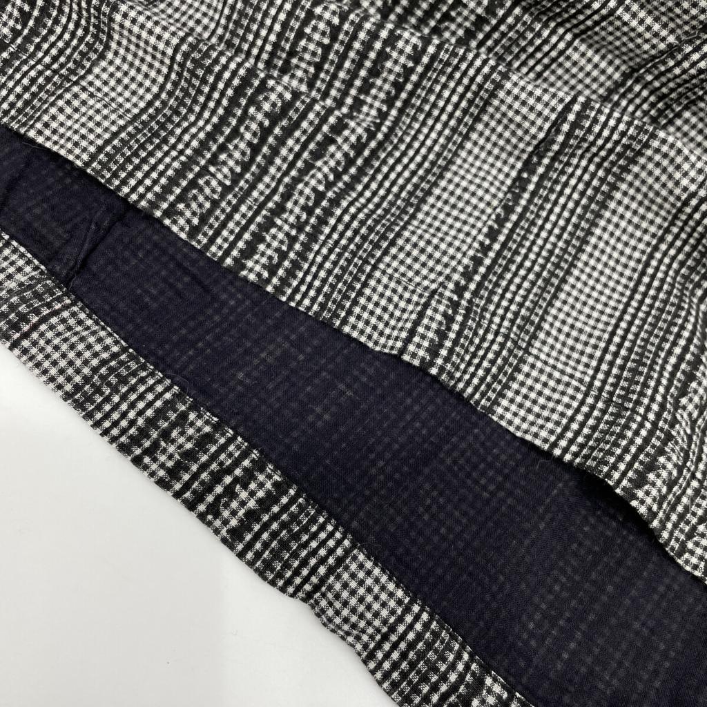 Haat Black x White Kingham Check Embroidered Short Sleeve Dress dress 2 Black x whiteUsed