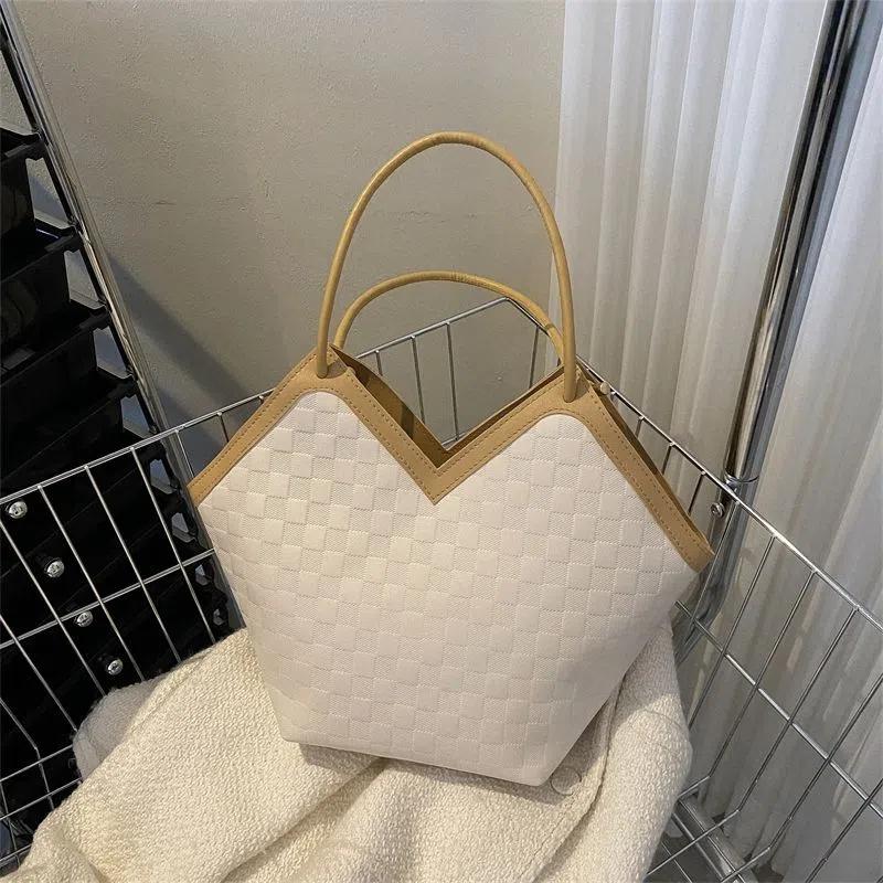 Elegant Texture Retro Handbag Color-blocking Large-capacity Tote Bag Women's Versatile One-shoulder Underarm Bag