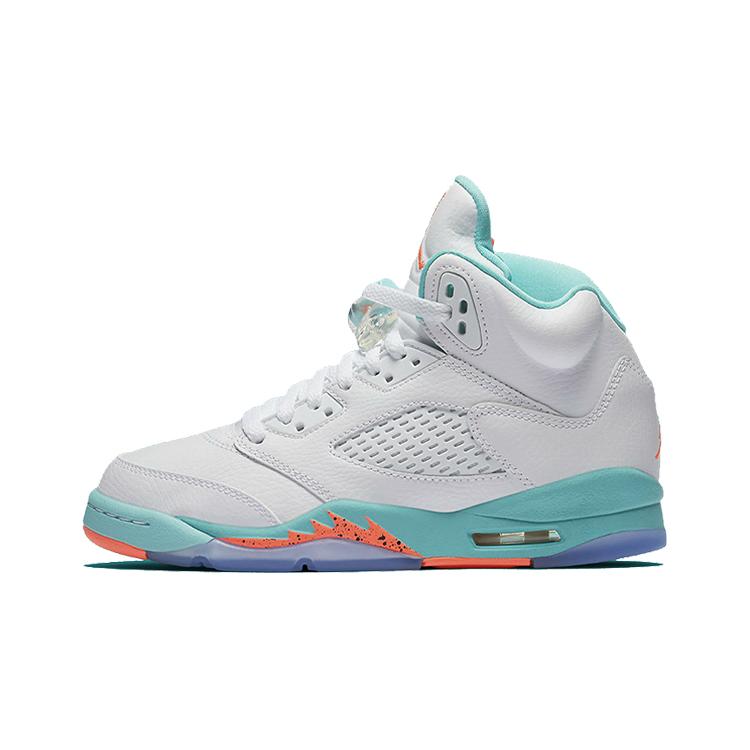 

New Jordan 5 Retro Light Aqua GS 440892-100 35.5