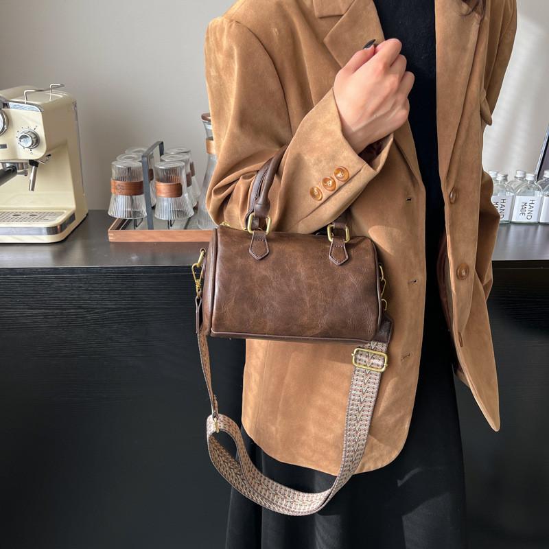 Fashionable Pu Boston Tote Bag For Women Available In Black White Coffee Red Brown And Yellow