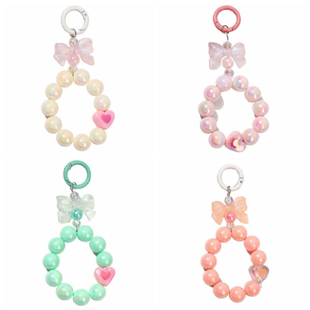 Colorful Candy Color Beads Keychain Anti-lost Phone Wrist Strap Phone Acrylic Lanyard Phone Charm