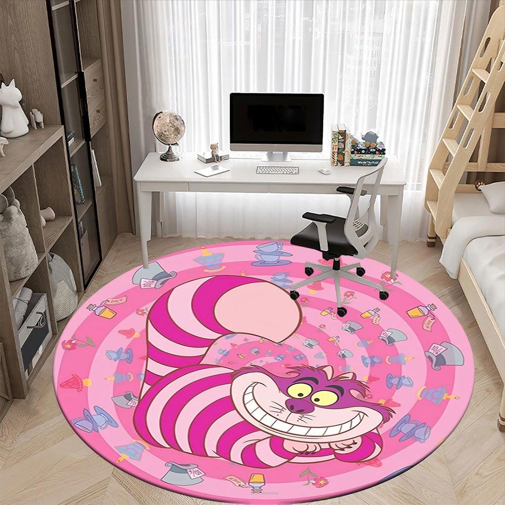 Cheshire Cat Plush Toy: Alice in Wonderland Inspired Stuffed AnimalRound Non-Slip chair mat chair carpet for office Rugs for Office Decor Gift For Val