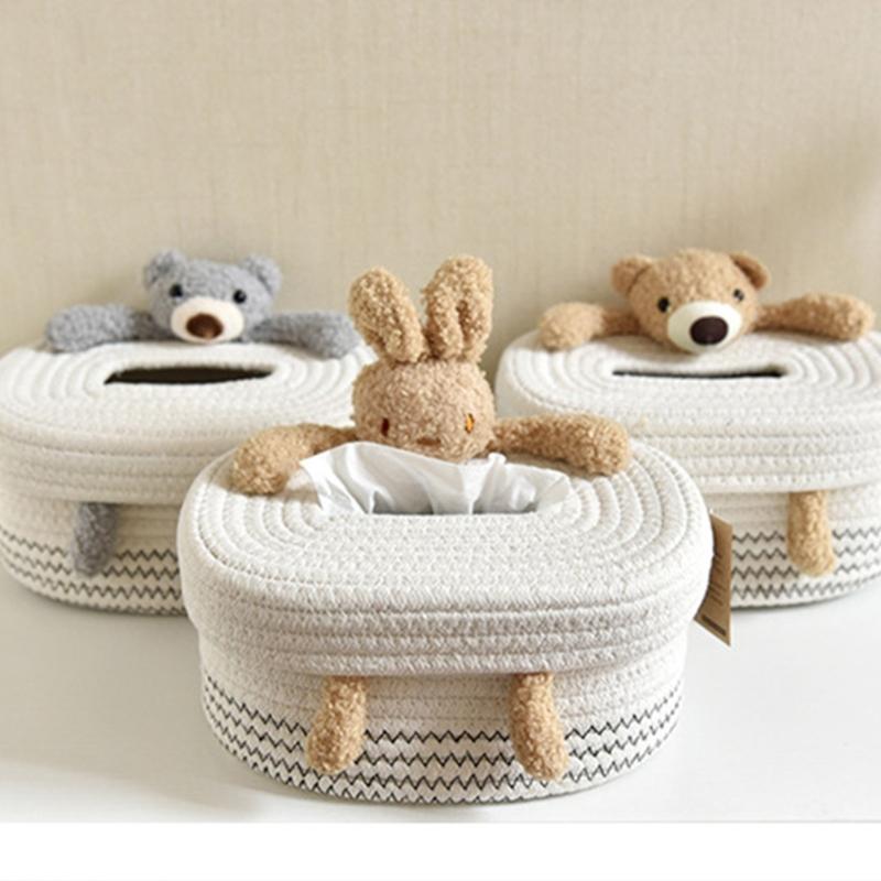 Lovely Desktop Tissue Box Holder Convenient Desk Accessory Tissue Box Cute Animal Themed Paper Storage Container