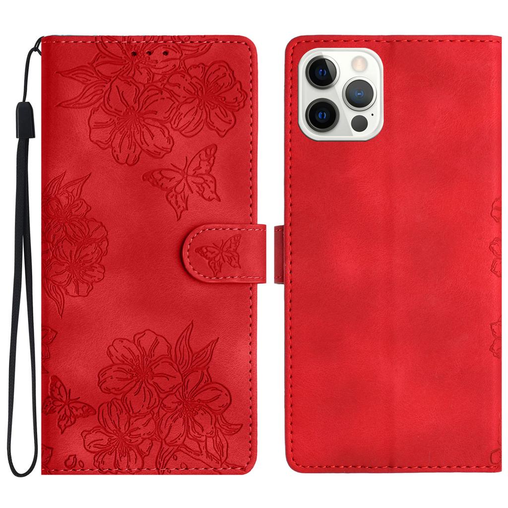 For iPhone 13 Pro Imprinted Pattern Wallet Phone Cover Skin-Touch Feeling PU Leather Cell Phone Case