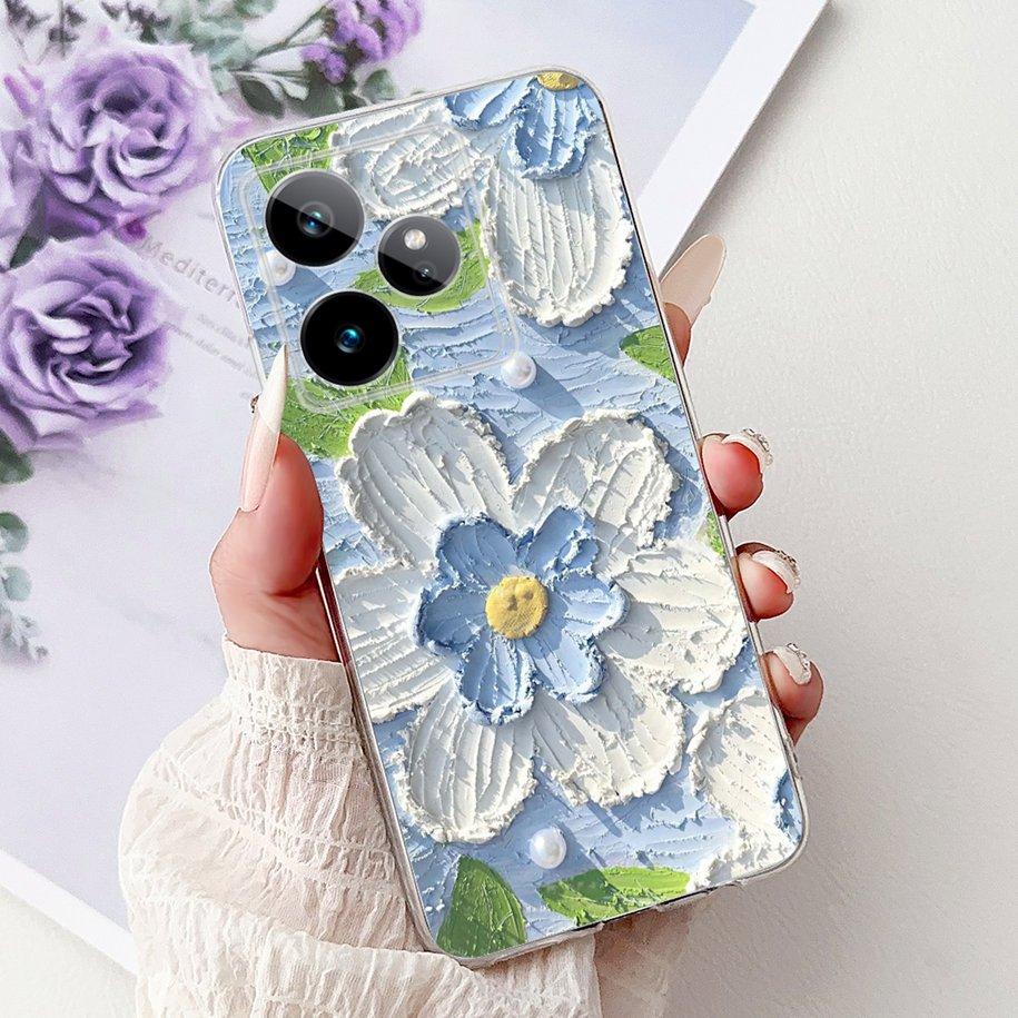 For Realme GT7 2025 Case RMX6688 Cover New Fashion Flower Marble Soft Silicone Phone Cases For Realme GT 7 Pro 7T Realme7 Fundas
