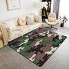 Red Black Gray Camouflage Print Area Rug, Non-Slip Floor Mat for Living Room Bedroom, Stylish Camo Design Home Decor Carpet