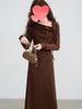 2025 French High-End Red Early Autumn Plus Size Slimming Women's Dress