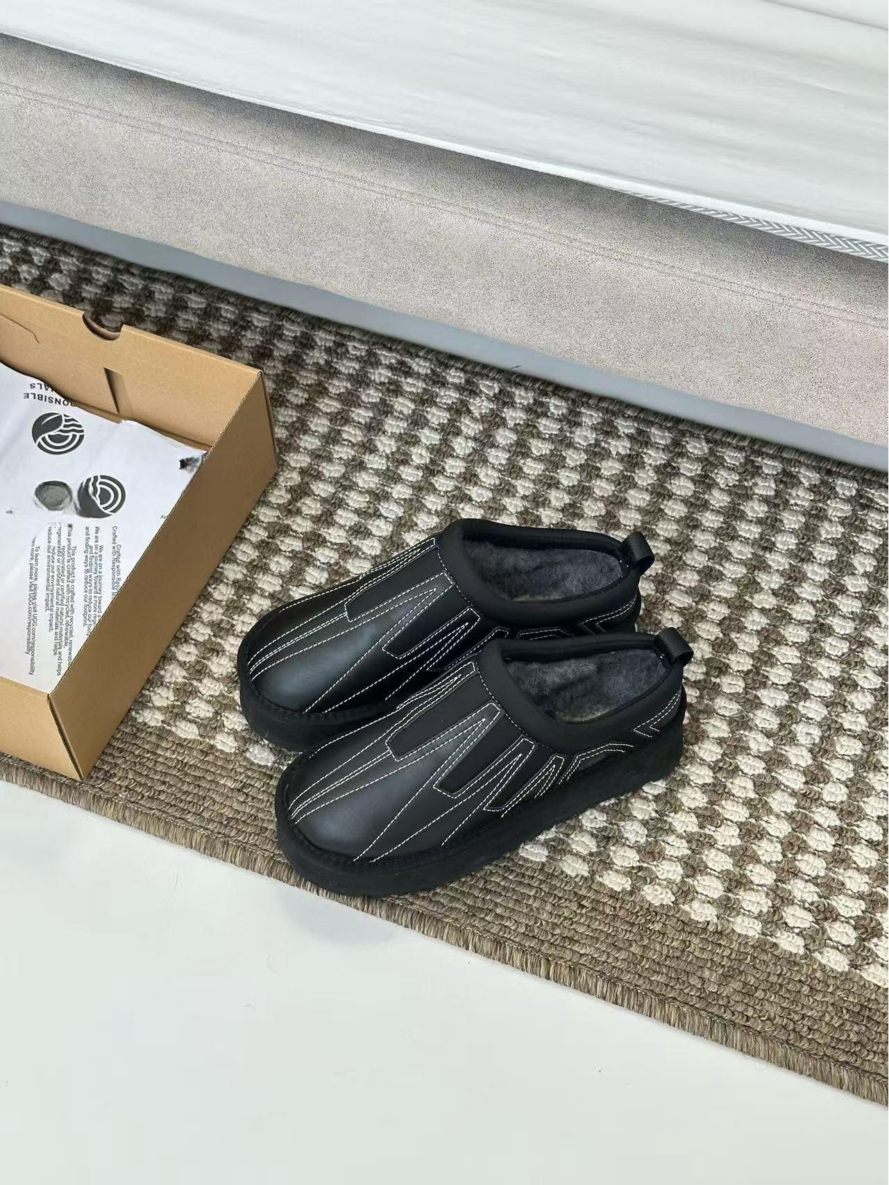 

Женские сноубутсы на толстой подошве «Подсолнух»: Низкие тапочки из коровьей кожи, натурального меха, с плюшевой подкладкой для тепла 37 чёрный