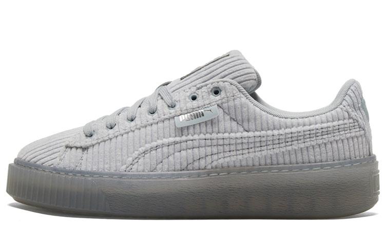 PUMA Basket Platform Strap  Grey  Women s 384232-02 38
