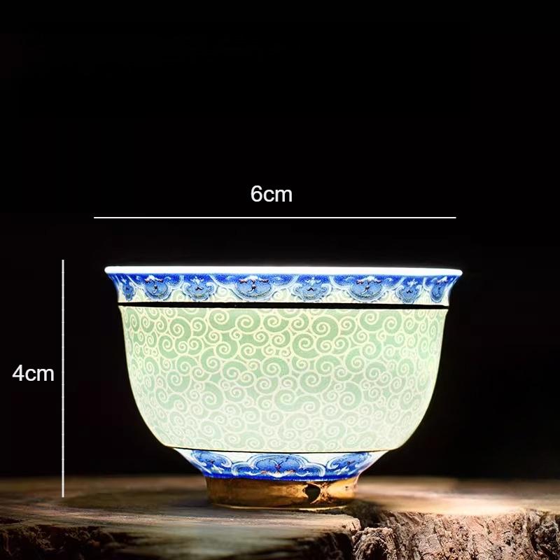 

Blue and White Porcelain Tea Cup Chinese Small Capacity Tea Cup Master s Golden Tea Play Ceramic Household Kung Fu Teaset 60ml