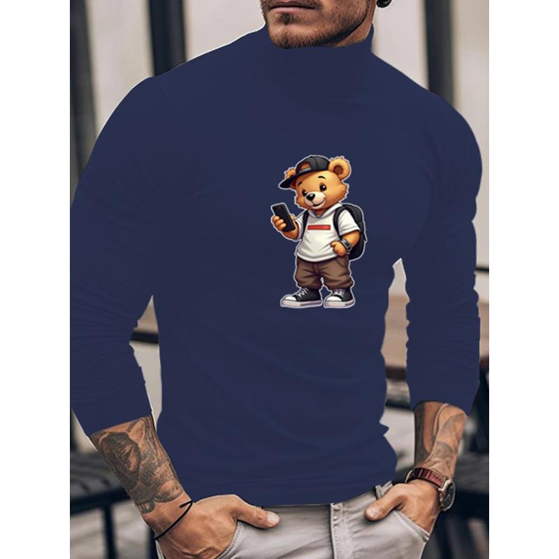 Polyester Men s Mock Neck Top, Wrinkle-Resistant & Ideal S