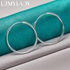 925 Sterling Silver 50 60mm Smooth Circle Earrings For Women Fashion Wedding Engagement Charm Jewelry