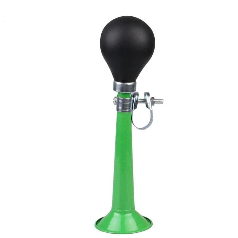 Classic Bicycle Universal Air Horn Metal Plating 7 Inch Horn Straight Silicone Press Horn Mountain Bike Bell Bicycle Accessories зелёный