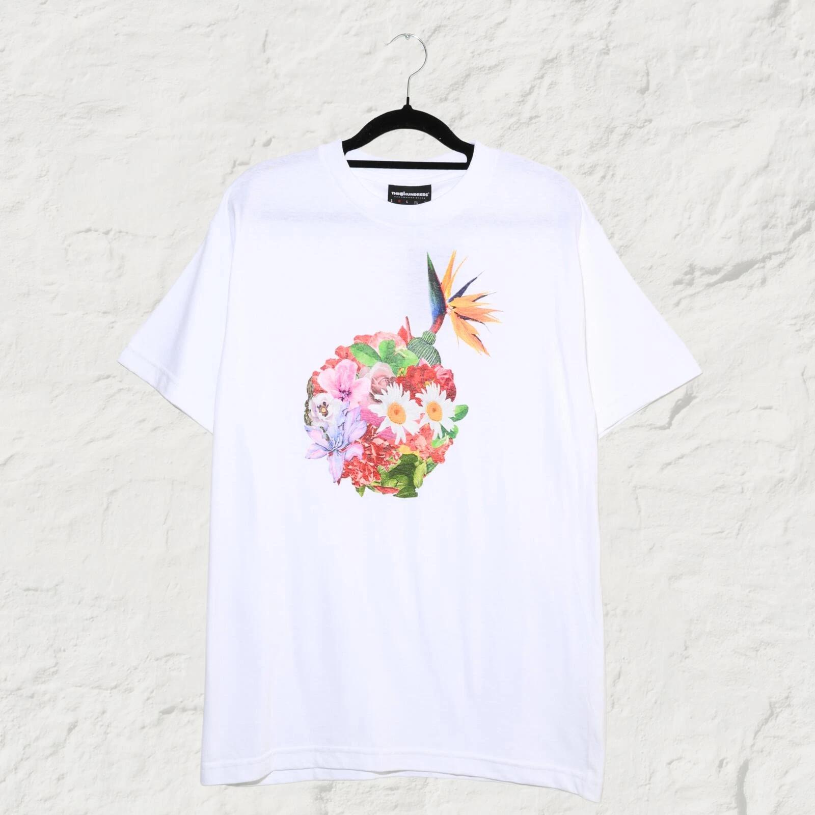 The Hundreds Flowerbomb Graphic Tee White Skate Streetwear T-Shirt M 2XL