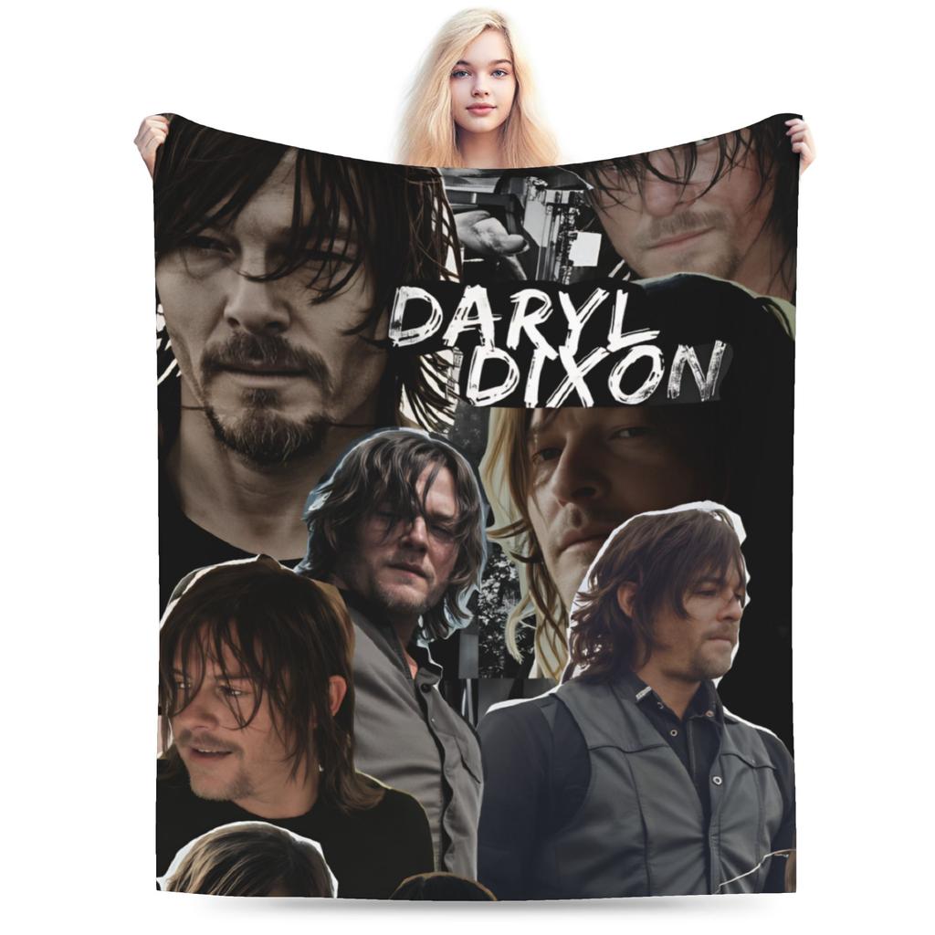 Daryl Dixon Bootleg Vintage  The Walking Dead Flannel Blankets Winter  Super Soft Bedding Throws for Boy Girl Bedspread Sofa Bed
