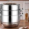 ZISIZ 30cm 2-Layer 304 Stainless Steel Steamer