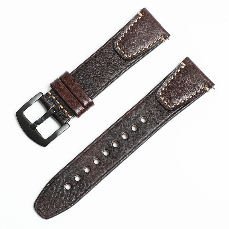 Double-sided First-layer Cowhide Genuine Leather Watch Is Suitable for Huawei Samsung Smart Strap Wristband 20mm 22mm Bracelet