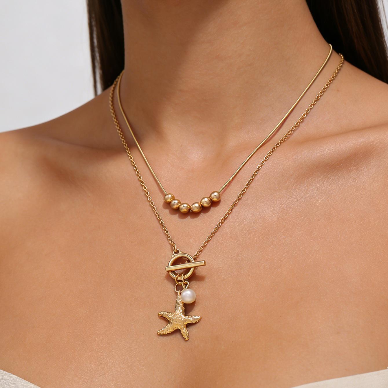 

Jewelry Resort Wind Shell Starfish Casual Clavicle Chain OT Buckle Ocean Series Necklace Women