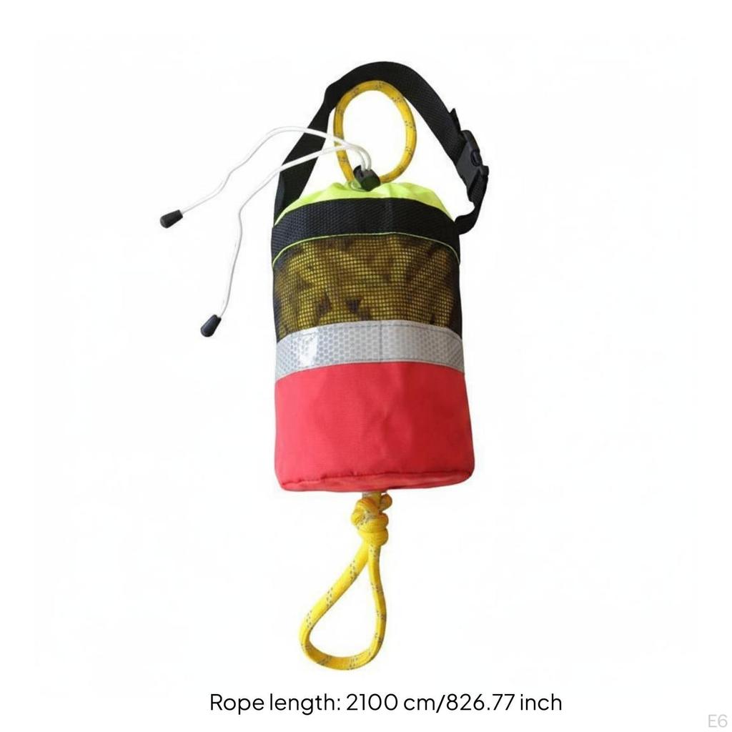 Aquatic Retrieval Throw Bag Reflective Band Rope Drawstring Opening Gear 16M Orange Normal
