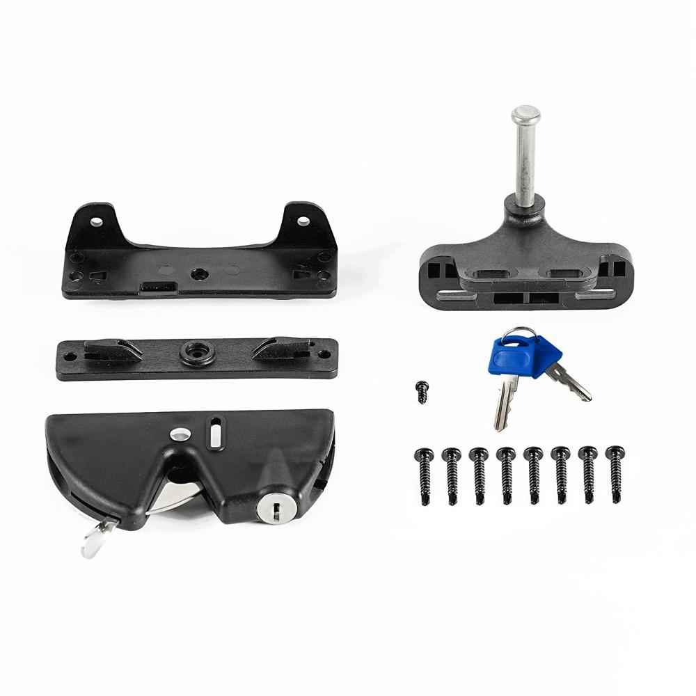 

Black Color Outdoor Door Lock Spring Loaded Pull Cable Self-Locking Door Kit 2 Sided Locking Durable Non-rusting чорний