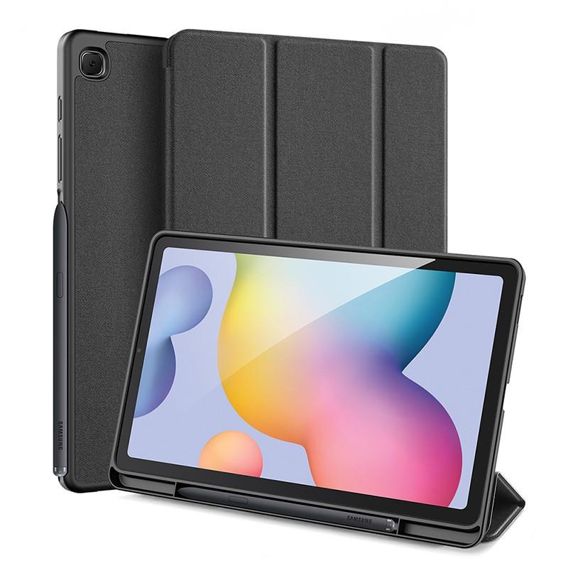 Galaxy Tab S6 Lite Case 3-Fold Flip Cover With Stand Sleep Wake Function Shockproof Full Protection PU Leather