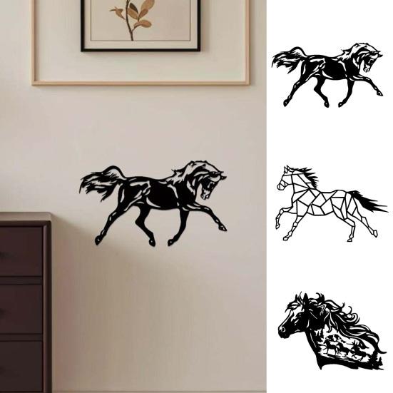 Yousheng Schwarzes Metall Pferd Wandkunst Rustikal Western Reitsport Wanddeko für Zuhause Büro Wohnzimmer Schlafzimmer Küche Außen Innen Deko