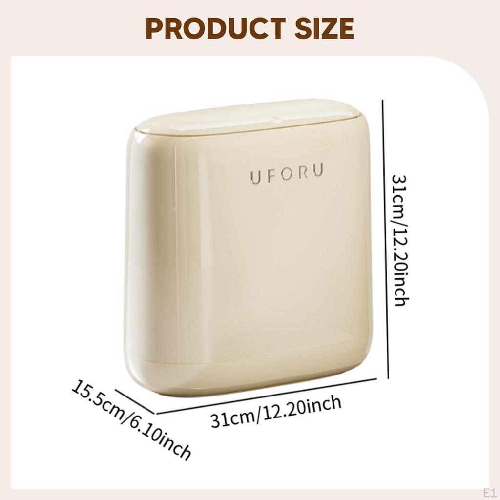 Bathroom Small Trash Can with Lid Garbage Bin Press Top 12L Waste Basket for Household