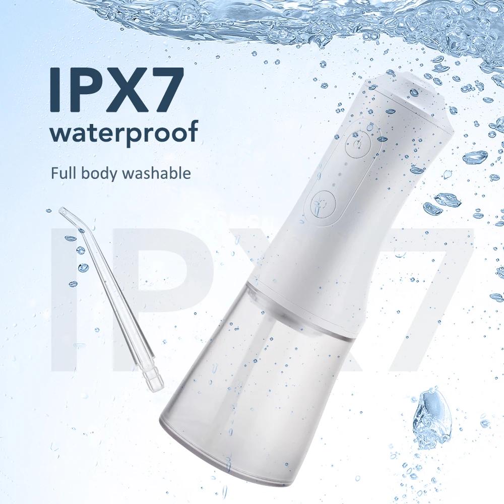Portable Water Floss USB Rechargeable Oral Irrigator 300ML Electric Tooth Cleaning Device 3 Modes Waterproof Irrigator 4 Nozzles