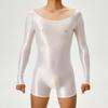Sexy Men Dual Use Top T-Shirt Backless Bodysuit Stain Smooth Oil Glossy Shiny Sexy Tights Elastic Yoga Shapping Leotard Plus