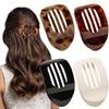 Pince à cheveux ovale française pour femmes Léopard Mat Courbée Plate Barrettes de coiffure Acrylique Allongée Accessoires pour cheveux Nouveau design